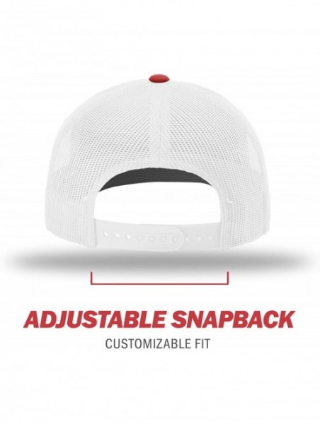 Baseball Caps Richardson Unisex 112 Trucker Adjustable Snapback Baseball Cap- Split Red/White- One Size Fits Most - C011IMGJK...