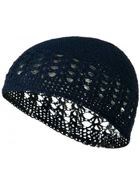 Skullies & Beanies Knit Kufi Hat - Koopy Cap - Crochet Beanie - Navy - CS115FCERQD $14.36