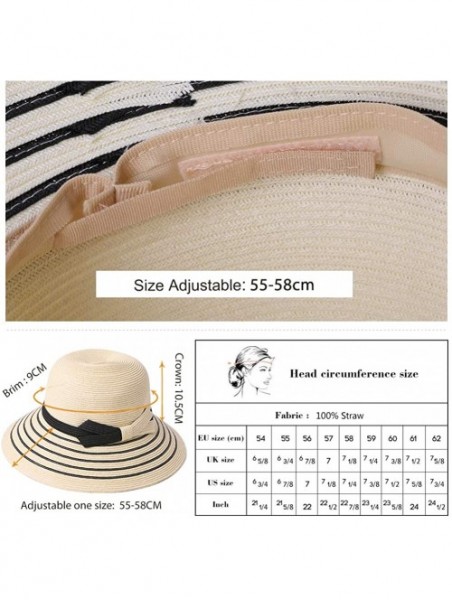 Sun Hats Womens UPF 50 Straw Sun Hat Floppy Wide Brim Fashion Beach Accessories Packable & Adjustable - 99054black - C218NYIQ...