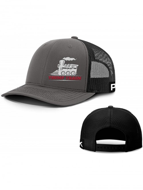 Baseball Caps Trump Train Hat with Mesh Back - Charcoal Front / Black Mesh - C4192U8LNHQ $47.34