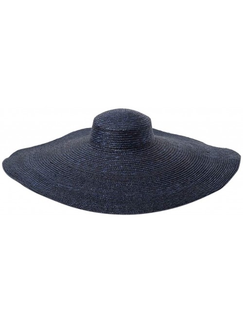 Sun Hats Women's Fashion Sun Hat Extra Large Brim Straw Hat Summer Beach UV Ray Blocking Outdoor Wedding Cap - Navy - C618XX4...