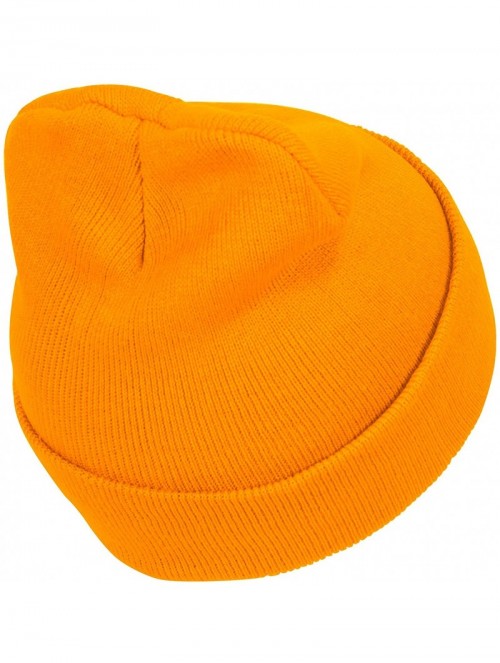 Skullies & Beanies Solid Color Long Beanie - Gold - CR112V0GMWJ $9.97