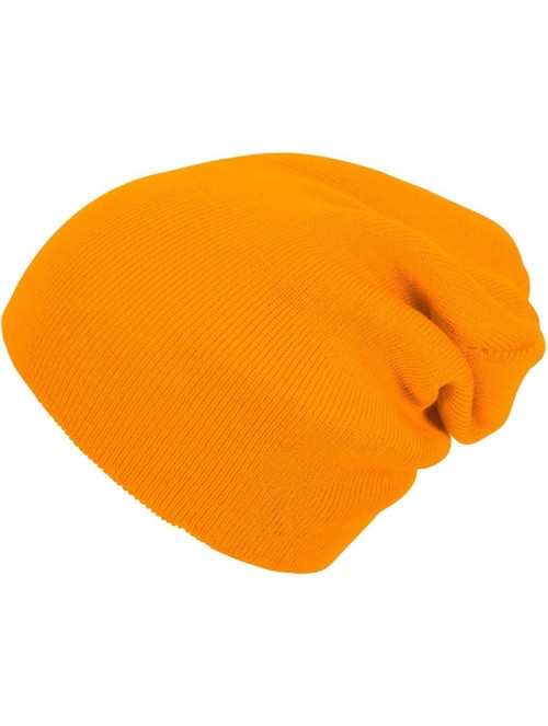 Skullies & Beanies Solid Color Long Beanie - Gold - CR112V0GMWJ $9.97