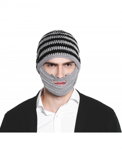 Skullies & Beanies Unisex Ski Wacky Beard Knit Winter Hat Beanie - Grey - CH11PL65005 $13.73