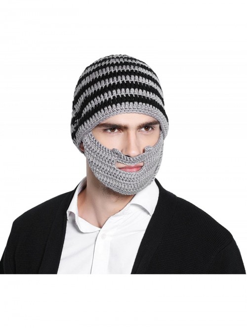 Skullies & Beanies Unisex Ski Wacky Beard Knit Winter Hat Beanie - Grey - CH11PL65005 $13.73