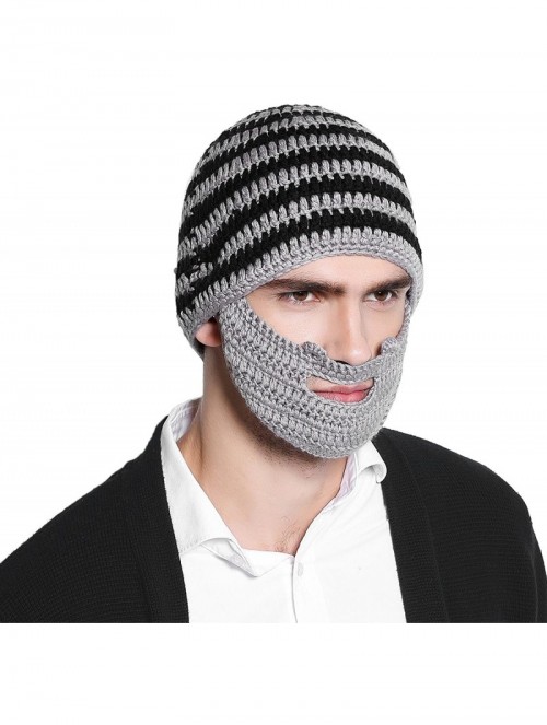 Skullies & Beanies Unisex Ski Wacky Beard Knit Winter Hat Beanie - Grey - CH11PL65005 $13.73