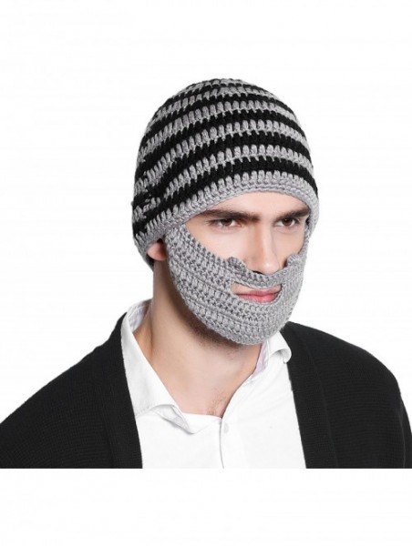 Skullies & Beanies Unisex Ski Wacky Beard Knit Winter Hat Beanie - Grey - CH11PL65005 $13.73