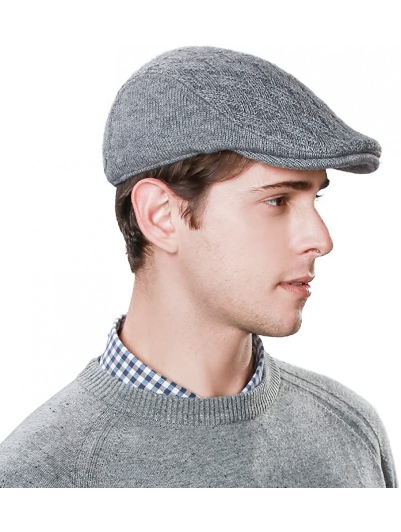 Newsboy Caps 2019 New Mens Winter Wool Newsboy Cap Adjustable Cold Weather Flat Cap Soft Lined - 89087_grey - C2186SDM2YC $20.39