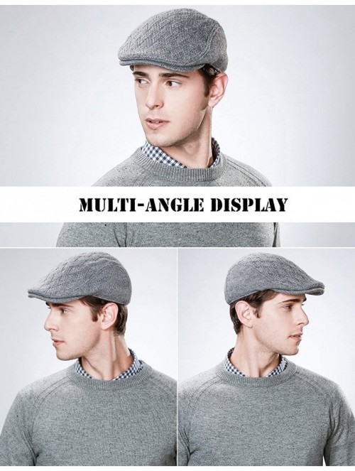 Newsboy Caps 2019 New Mens Winter Wool Newsboy Cap Adjustable Cold Weather Flat Cap Soft Lined - 89087_grey - C2186SDM2YC $20.39