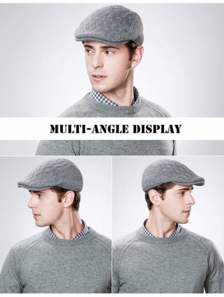 Newsboy Caps 2019 New Mens Winter Wool Newsboy Cap Adjustable Cold Weather Flat Cap Soft Lined - 89087_grey - C2186SDM2YC $20.39