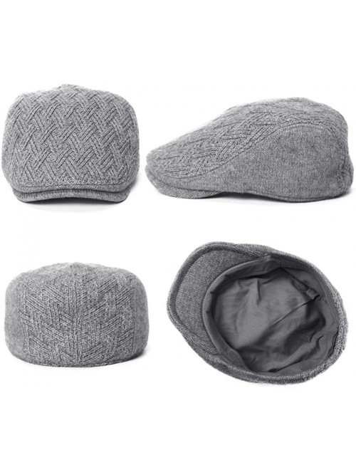 Newsboy Caps 2019 New Mens Winter Wool Newsboy Cap Adjustable Cold Weather Flat Cap Soft Lined - 89087_grey - C2186SDM2YC $20.39