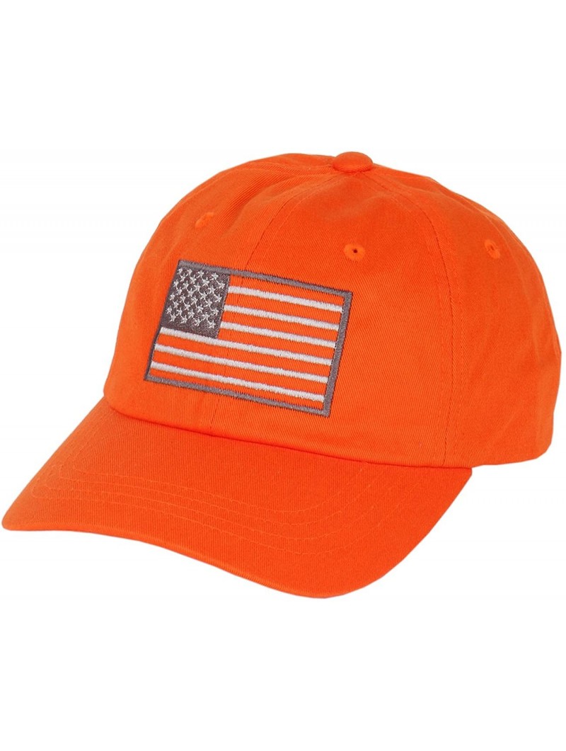 Baseball Caps USA American Flag Baseball Cap Military Army Operator Adjustable Hat - Orange - C9129AQ82ZZ $21.66