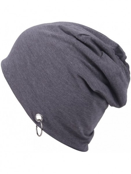 Skullies & Beanies Women's Knitted Baggy Slouchy Lightweight Sleep Beanie Hat - Dark Grey 28 - CF18D2NGLS0 $14.63