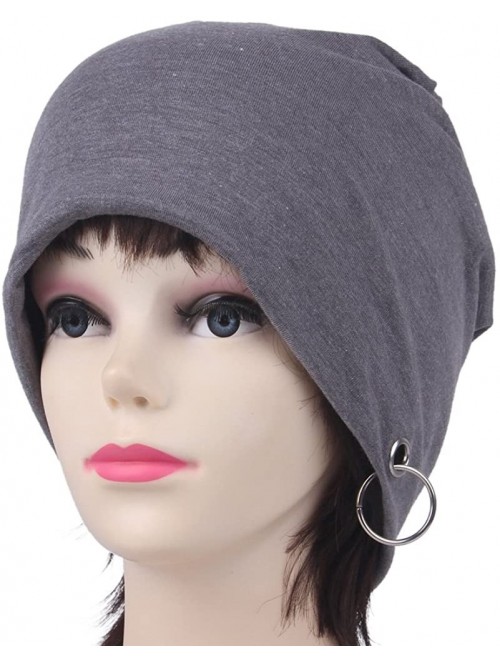 Skullies & Beanies Women's Knitted Baggy Slouchy Lightweight Sleep Beanie Hat - Dark Grey 28 - CF18D2NGLS0 $14.63