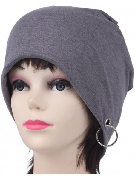 Skullies & Beanies Women's Knitted Baggy Slouchy Lightweight Sleep Beanie Hat - Dark Grey 28 - CF18D2NGLS0 $14.63