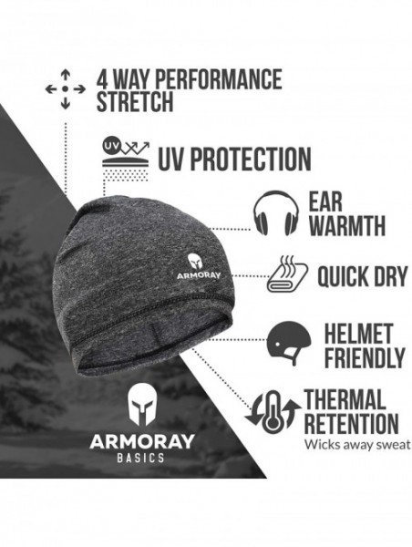 Skullies & Beanies ARMORAY Skull Cap Running Waterproof - Grey - C51939L55RK $10.60