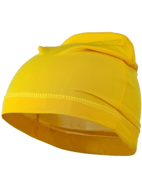 Baseball Caps Real Fit Spandex Cap - Gold Yellow - CW18E8KIDQO $17.55