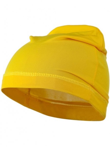 Baseball Caps Real Fit Spandex Cap - Gold Yellow - CW18E8KIDQO $17.55