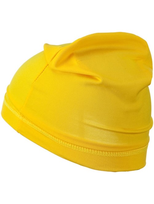 Baseball Caps Real Fit Spandex Cap - Gold Yellow - CW18E8KIDQO $17.55