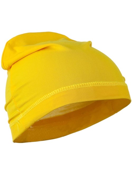 Baseball Caps Real Fit Spandex Cap - Gold Yellow - CW18E8KIDQO $17.55