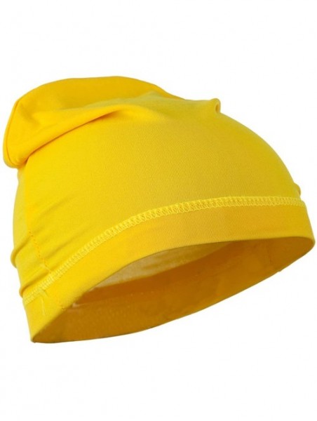 Baseball Caps Real Fit Spandex Cap - Gold Yellow - CW18E8KIDQO $17.55