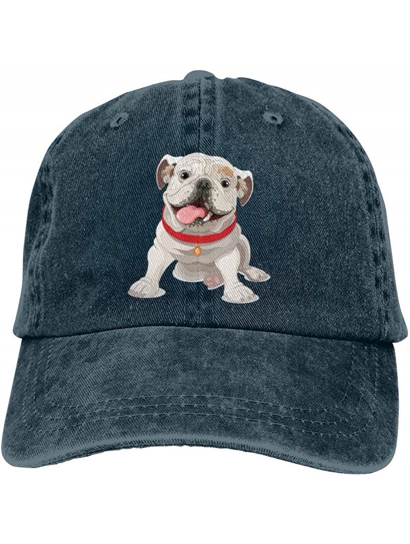 Baseball Caps English Bulldog Sports Denim Cap Adjustable Unisex Plain Baseball Cowboy Hat - Navy - C9196S02D4M $14.08