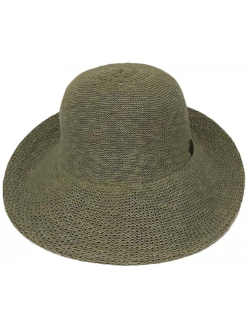 Sun Hats Crushable Half Turn Brim One Size Fits Most Hand Dyed Cotton Blend Sun Hat - Olive Green - CF18REUAWWD $43.56