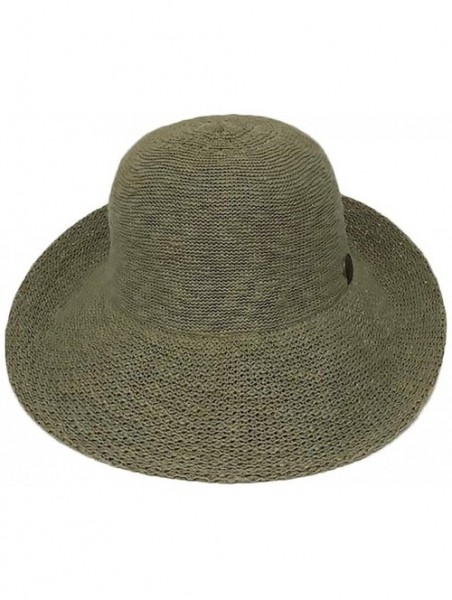 Sun Hats Crushable Half Turn Brim One Size Fits Most Hand Dyed Cotton Blend Sun Hat - Olive Green - CF18REUAWWD $43.56