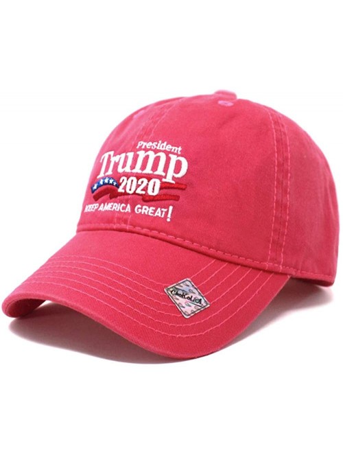 Baseball Caps Trump 2020 Keep America Great Campaign Embroidered US Hat Baseball Cotton Cap PC101 - Pc101 Hot Pink - C31946WU...