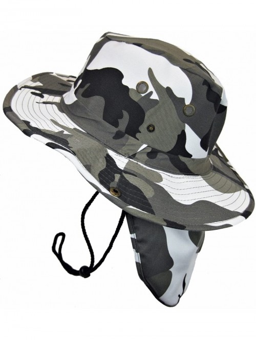 Sun Hats Boonie Bucket Hat Neck Flap Tactical Wide Brim Outdoor Military - City Camo - CU18COIUDOH $19.99