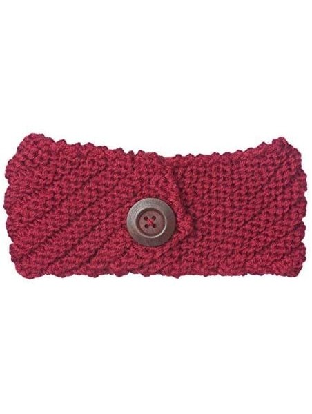 Skullies & Beanies 3 Pack Womens Winter Knit Headband & Hairband Ear Warmer & Beanies - Red-nave-khaki - C918579G0HN $16.87