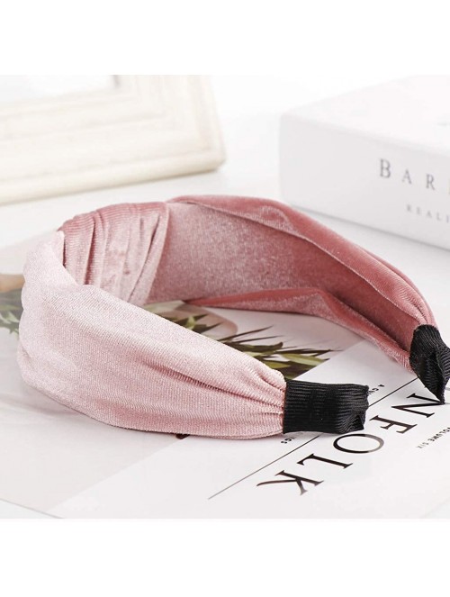 Headbands Women Velvet Bow Knot Hairband Cute Hair Accessories Hair Head Hoop Headband - Pink - CD18U780ZWQ $12.22