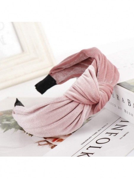 Headbands Women Velvet Bow Knot Hairband Cute Hair Accessories Hair Head Hoop Headband - Pink - CD18U780ZWQ $12.22