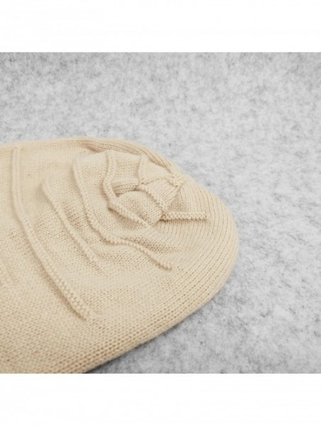 Skullies & Beanies Winter Knit Hat- Slouchy Winter Women Girl Warm Chunky Thin Cable Knit Hat Beanie Skull Cap - Beige - C718...