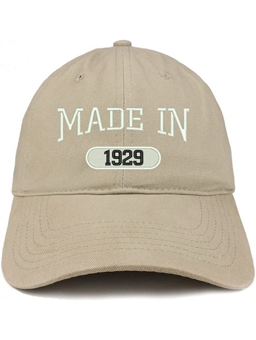 Baseball Caps Made in 1929 Embroidered 91st Birthday Brushed Cotton Cap - Khaki - CW18C97IR6K $26.17