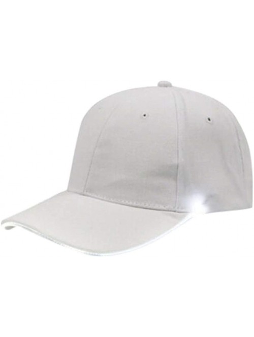 Baseball Caps LED Lighted up Hat Glow Club Party Baseball Hip-Hop Adjustable Sports Cap for Festival Club Stage - White - C11...