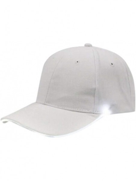 Baseball Caps LED Lighted up Hat Glow Club Party Baseball Hip-Hop Adjustable Sports Cap for Festival Club Stage - White - C11...