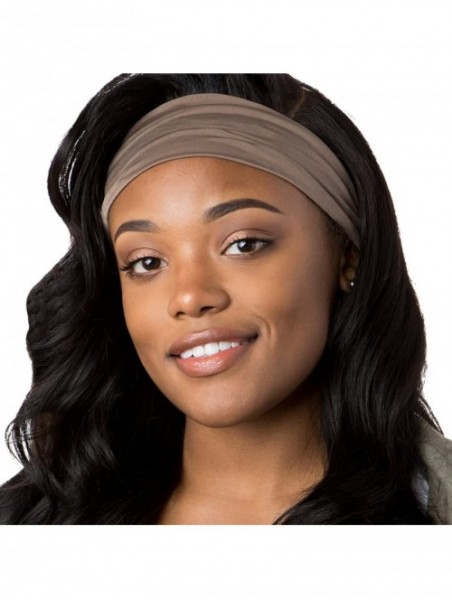 Headbands Xflex Basic Adjustable & Stretchy Wide Softball Headbands for Women Girls & Teens - Basic Black & Taupe Xflex 2pk -...