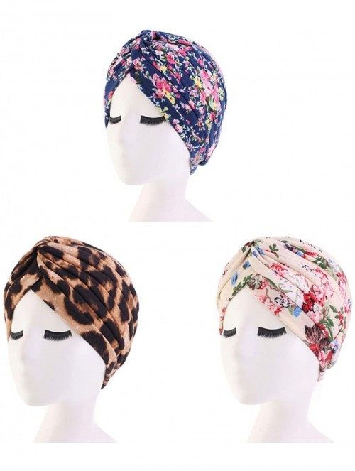 Skullies & Beanies Cotton Flower Prints Beanie- Stylish Sleep Turbans for Women Cancer Hats Chemo Headwear Muslim Hair Cover ...