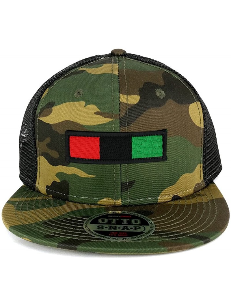 Baseball Caps Africa Red Black Green Embroidered Iron on Patch Camo Flat Bill Snapback Mesh Cap - Black - CC183ZZRSQ0 $20.07