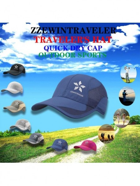 Baseball Caps Quick Dry Cap Running Hats Lightweight Breathable Soft Adjustable Outdoor Sports Hat for Men- Women - Navy - CS...