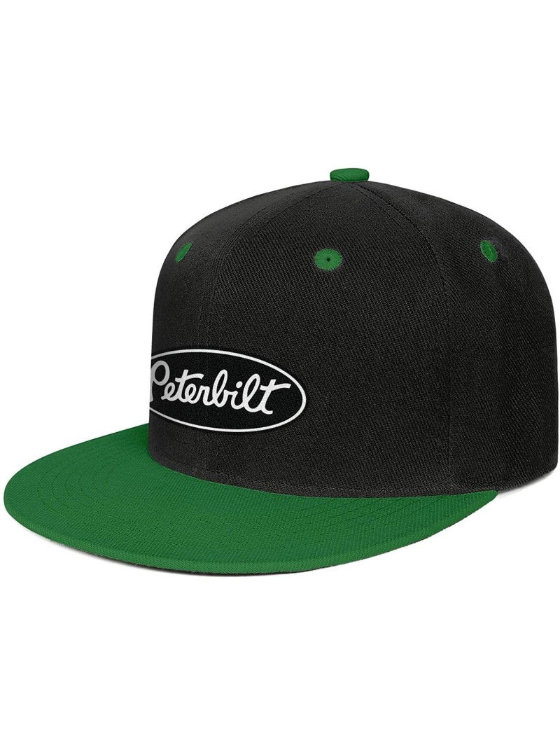 Baseball Caps Unisex Man Baseball Hat Hip Hop Adjustable Mesh Captain-Peterbilt-tiucks-Flat Cap - Green - CX18AHC43Q5 $25.19