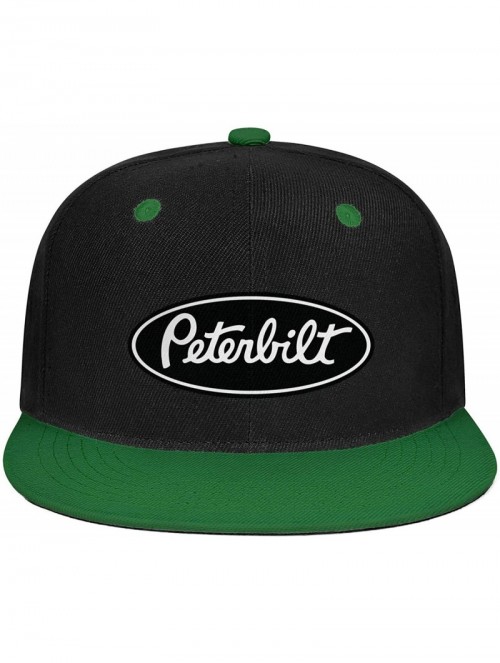 Baseball Caps Unisex Man Baseball Hat Hip Hop Adjustable Mesh Captain-Peterbilt-tiucks-Flat Cap - Green - CX18AHC43Q5 $25.19