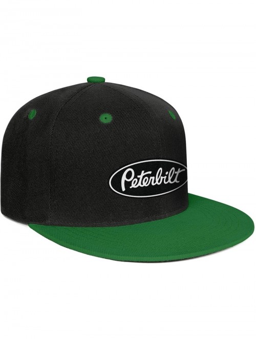 Baseball Caps Unisex Man Baseball Hat Hip Hop Adjustable Mesh Captain-Peterbilt-tiucks-Flat Cap - Green - CX18AHC43Q5 $25.19