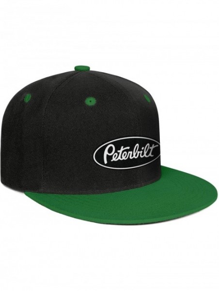 Baseball Caps Unisex Man Baseball Hat Hip Hop Adjustable Mesh Captain-Peterbilt-tiucks-Flat Cap - Green - CX18AHC43Q5 $25.19