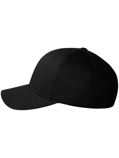 Baseball Caps Brushed Cotton Twill Mid Profile Velcro Cap - Black - C911H6C2LFJ $13.56