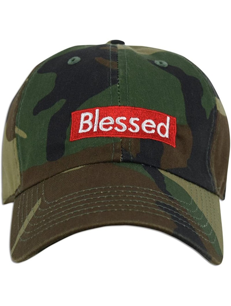 Baseball Caps Blessed Embroidered Dad Cap Hat Adjustable Polo Style Unconstructed - Woodland Camo - CZ18974IUZ6 $16.72