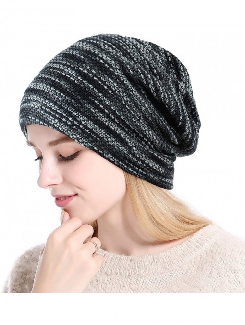 Skullies & Beanies Beanie Hat for Women Slouchy Winter Warm Hats Knit Thick Skull Cap - Et-m045-gy - CI18YZ5L8OT $16.28