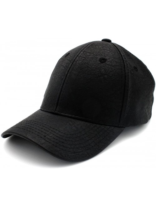 Baseball Caps PU Leather Plain Baseball Cap - Unisex Hat for Men & Women - Adjustable & Structured for Max Comfort - Black - ...