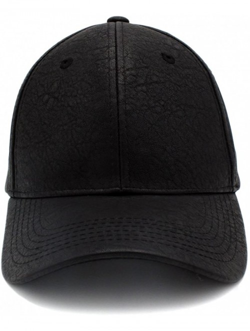 Baseball Caps PU Leather Plain Baseball Cap - Unisex Hat for Men & Women - Adjustable & Structured for Max Comfort - Black - ...